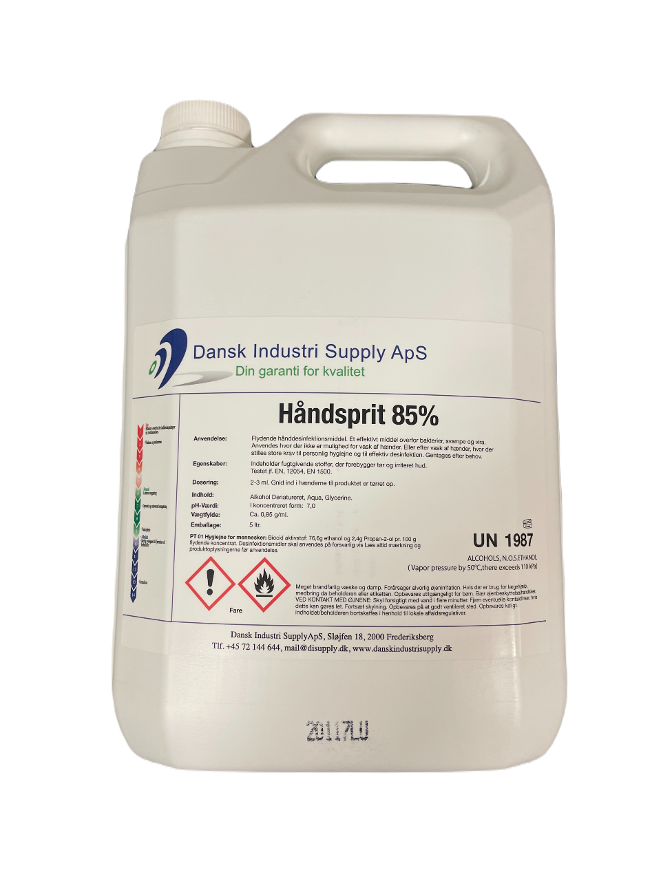 DIS hånddesinfektion flydende 85% 5 l.