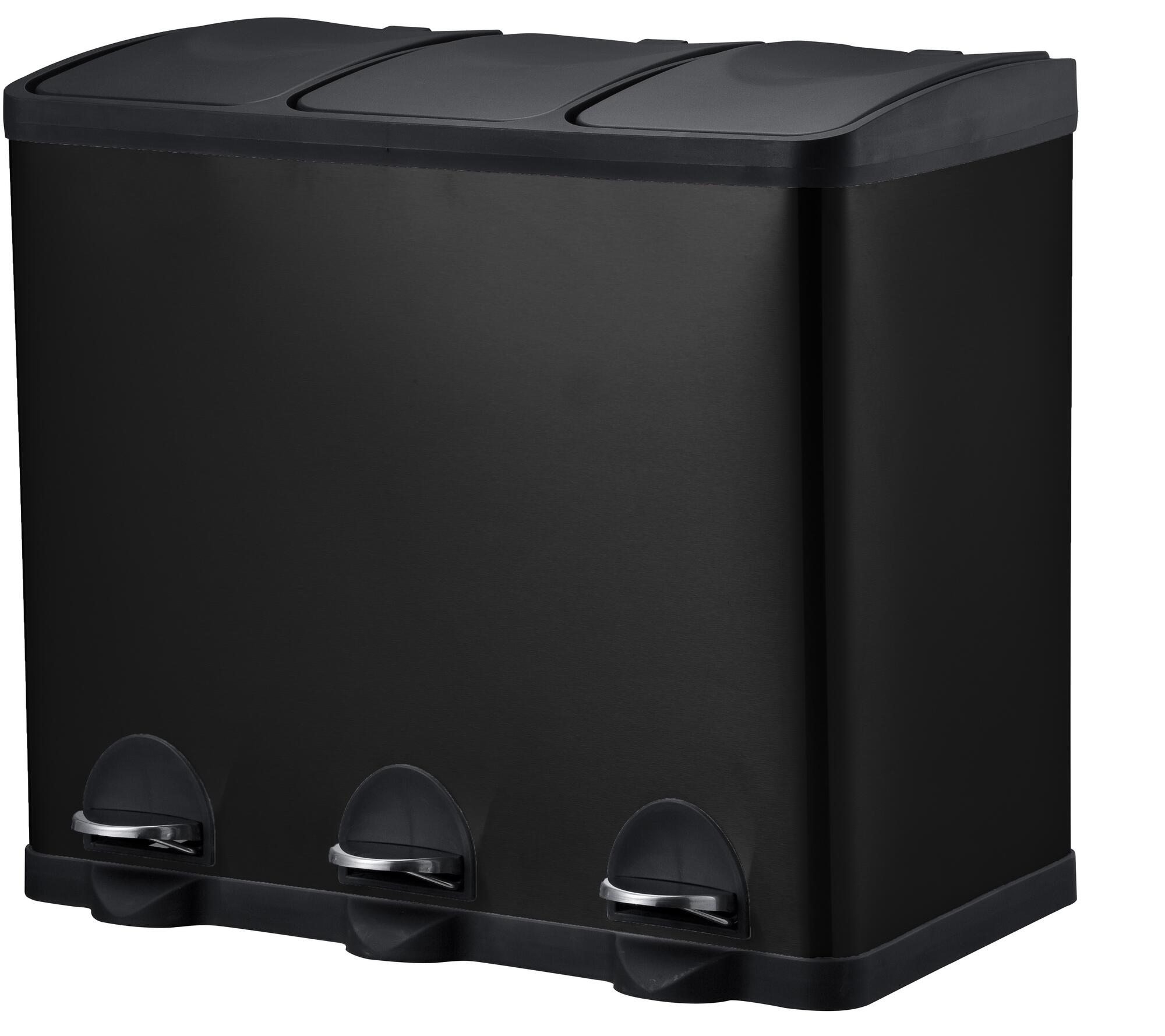 Pacific affaldssystem 60 liter 3x20 l. sort carbon stål